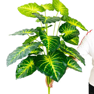 75cm 24Fork Fake Plants Large Artificial Monstera Tree Branch Plastic Tropical Palm False Turtle Leaf For Home Garden Room Decor ALODIA STORE