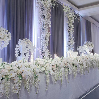 Wisteria Artificial Flower Vine Ivy Leaf Garland Silk Rose Flowers Rattan String Vine Wedding Arch Flower Home Garden Decoration ALODIA STORE
