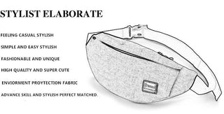 TINYAT Male Men Waist Bag Pack Casual Functional Money ALODIA STORE