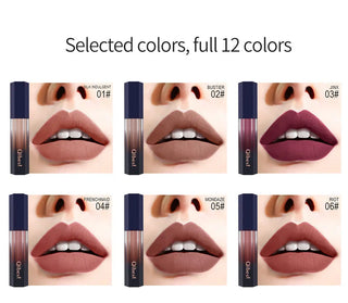QIBEST Lip Gloss Makeup Moisturizer Waterproof 12 Colors Makeup Lipstick Long Lasting Liquid Lipstick Lip Tint Cosmetics TLSM2 - Alodia Store