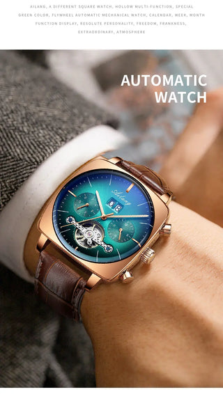 AILANG new watch men's automatic mechanical watch waterproof tourbillon black technology luminous fashion men's watch ALODIA STORE