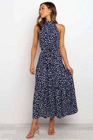 Summer Long Dress Polka Dot Casual Dresses Black Sexy Halter Strapless New 2023 ALODIA STORE