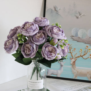 Artificial Flowers Peony Bouquet Silk Rose Vase for Home Decor Garden Wedding Decorative Fake Plants Christmas Garland Material ALODIA STORE