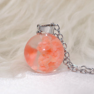 Chic Transparent Resin Rould Ball Moon Pendant Necklace Women Blue Sky White Cloud Chain Necklace Fashion Jewelry Gifts for Girl ALODIA STORE