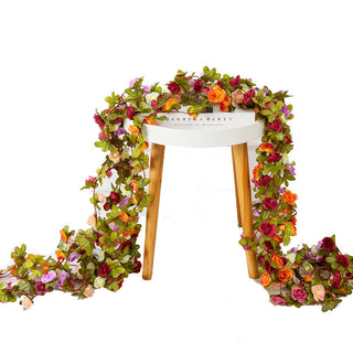 250CM Rose Artificial Flowers Christmas Garland for Wedding Home Room Decoration Spring Autumn Garden Arch DIY Fake Plant Vine ALODIA STORE