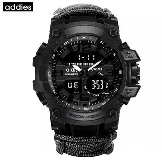 ADDIES Men Military Outdoor Watch Compass Multifunctional Waterproof Quartz Watch LED Digital Watch relogio masculino ALODIA STORE