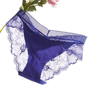 3Pcs/Lot Lace Panties Sets Ice Silk Seamless Underwear Female Transparent  Briefs Mid-Rise Lady Panty Woman Lingerie ALODIA STORE