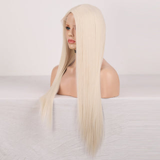 Charisma Blonde Wig Synthetic Lace Front Wig for Women Long Silky Straight Hair Natural Hairline Side Part Cosplay Wigs ALODIA STORE