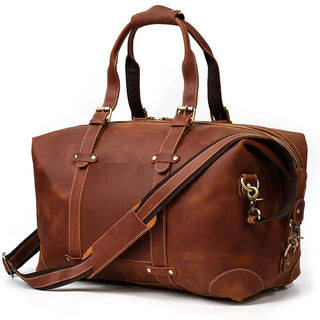 100% Genuine Crazy Horse Leather Men Travel Bags With Rivet Big HandBag For Male Cowhide Duffel Bag Mans Travelling Bag luxury ALODIA STORE
