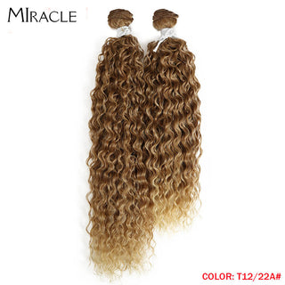 Afro Kinky Curly Hair Wave Synthetic Hair Heat Resistant Deep Wave Hair Bundles Extensions Brown Miracle hair Curly Weave Hair ALODIA STORE