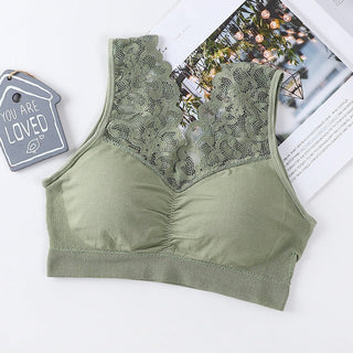 (35-100kg) Sexy Lace Free Wire Underwear Women Push Up Bra with Pad Kpop Fashion Cozy Chest Wrap Undies Lingerie Female Crop Top ALODIA STORE