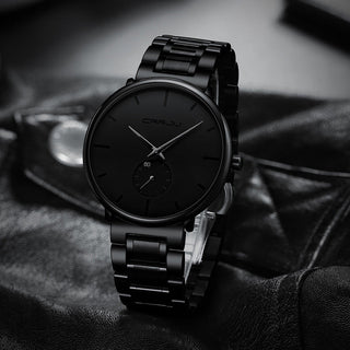 CRRJU Mens Watches Stainless Steel Men's Wrist Watch Casual Luxury Waterproof Sport Watch for Men Quartz Watch Relogio Masculino ALODIA STORE