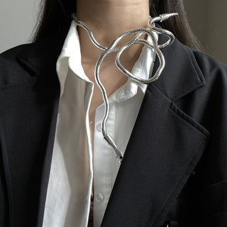Bilandi Trendy Jewelry Snake Necklace Hot Selling Personality Design Soft Metal Necklace For Women Gift ALODIA STORE