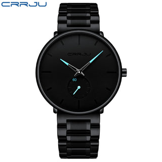CRRJU Mens Watches Stainless Steel Men's Wrist Watch Casual Luxury Waterproof Sport Watch for Men Quartz Watch Relogio Masculino ALODIA STORE