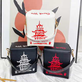 ENJOININ Chinese Takeout Box Purse Pu Leather Women ALODIA STORE