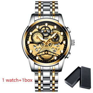 Watch Men Skeleton Automatic quartz Watch Gold Skeleton Vintage Man Watchwrist watches for men ALODIA STORE