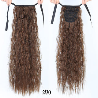 Allaosify Long Straight Clip In Hair Fake Hair Ponytail Hairpiece With Hairpins Synthetic Hair Pony Tail Brown Hair Extensions ALODIA STORE