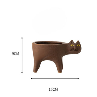 Cartoons Cat Flowerpot Animal Ceramic Flowerpot Cute Vase Cactus Succulent Plants Potted  Flower Arrangement Home Decoration ALODIA STORE