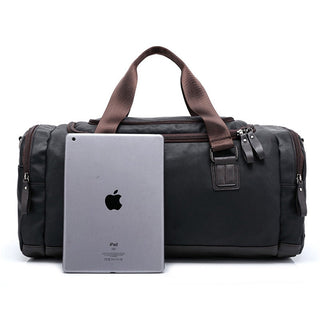 Casual Travel Duffel Bag PU Leather Men Handbags Big Large Capacity Travel Bags Black Mens Messenger Bag Tote ALODIA STORE