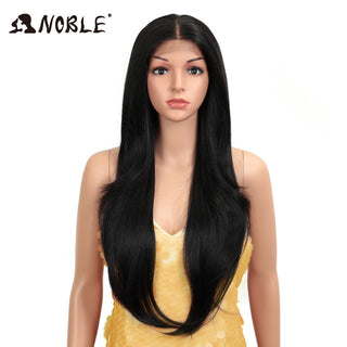 Noble Hair Synthetic Lace Front Wig Long straight 28 Inch Lace Wig Ombre Blonde Wig Heat Resistant Wigs For Women Lace Front Wig ALODIA STORE