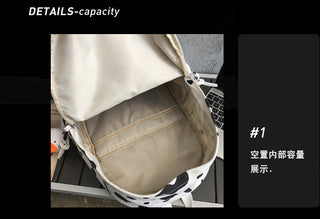Cute Milk Cow Printing Women's Backpack Canvas Travel Mochila Women School Bag for Teenager Girls Fashion Rucksack Wholesale ALODIA STORE