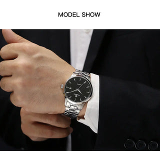 STARKING Business Men Watch 40mm Men's Mechanical Watch Simple Sapphire AM0184 2023 Calendar Ultra Thin Mechanical Watch 5Bar ALODIA STORE