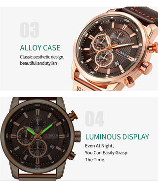 CURREN Fashion Date Quartz Men Watches Top Brand Luxury Male Clock Chronograph Sport Mens Wrist Watch Hodinky Relogio Masculino ALODIA STORE