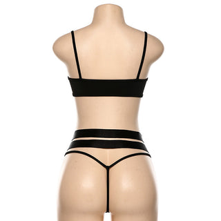 Ellolace Sexy See Through Lingerie Women Underwear Set Bra Set String Transparent Bandage Hollow Out Female Bra and Party Set ALODIA STORE