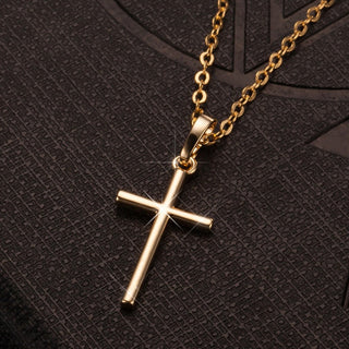 Fashion Female Cross Pendants dropshipping Gold Black Color Crystal Jesus Cross Pendant Necklace Jewelry For Men/Women Wholesale ALODIA STORE