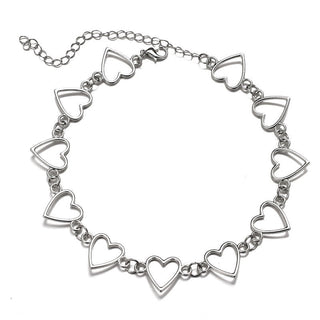 New Hollow Korean Sweet Love Heart Choker Necklace Statement Girlfriend Gift Cute Bicolor Necklace Jewelry Collier Femme 2022 ALODIA STORE
