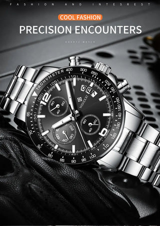 WISHDOIT New Fashion Men's Watch Top Luxury Brand Watch 30m Waterproof Luminous Stainless Steel Men's Watch Reloj hombre ALODIA STORE