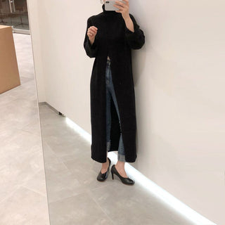 2023 Korean Style Turtleneck Long fall winter Sweater Dress Side split Female Pullover mujer sueteres ALODIA STORE