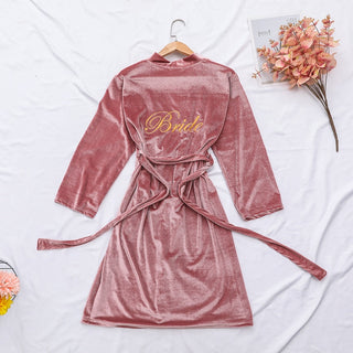 Women Sexy Bride Wedding Robe Sleepwear Velvet Intimate Lingerie women sexy ALODIA STORE