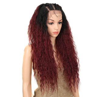 13*4 Synthetic Lace Front Wig Curly Afro Wigs Cosplay Wig Ombre Blonde Lace Front Wig For Women 30Inch Natural Wigs Miracle Hair ALODIA STORE