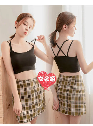 black crop top women summer sexy backless sleeveless spaghetti strap top women club party cami basic  top femme croptop tank top ALODIA STORE