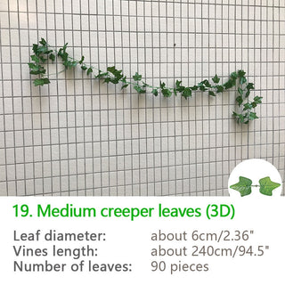 2.4M Silk Artificial Ivy Rattan Leaf Garland Plant Vine Home Wedding Bathroom Decoration Garden Festival Party Decor fake flower ALODIA STORE