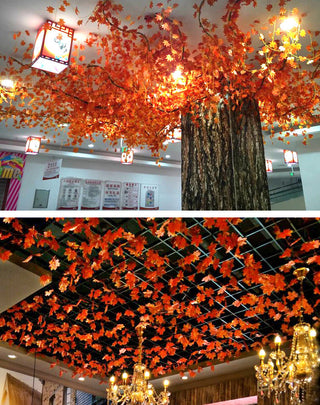 2.4M Silk Artificial Ivy Rattan Leaf Garland Plant Vine Home Wedding Bathroom Decoration Garden Festival Party Decor fake flower ALODIA STORE