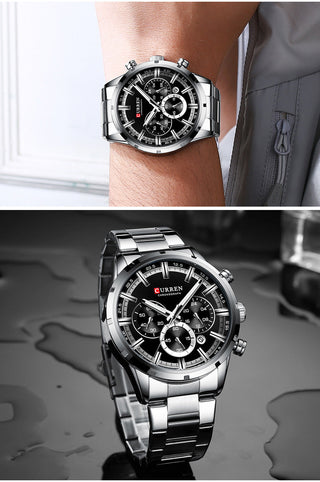 CURREN Men Watch Top Brand Luxury Sports Quartz Mens Watches Full Steel Waterproof Chronograph Wristwatch Men Relogio Masculino ALODIA STORE