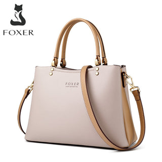 FOXER Elegant Bag Leather Lady Handbag Simple Tote bag ALODIA STORE