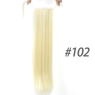 Allaosify Long Straight Clip In Hair Fake Hair Ponytail Hairpiece With Hairpins Synthetic Hair Pony Tail Brown Hair Extensions ALODIA STORE
