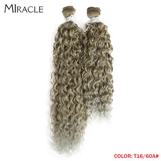 Afro Kinky Curly Hair Wave Synthetic Hair Heat Resistant Deep Wave Hair Bundles Extensions Brown Miracle hair Curly Weave Hair ALODIA STORE