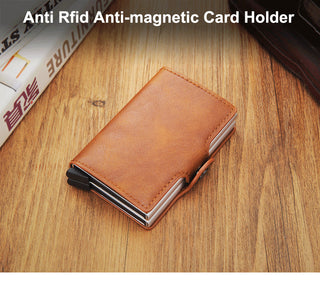 Credit Card Holder Wallet Leather Metal Aluminum ALODIA STORE