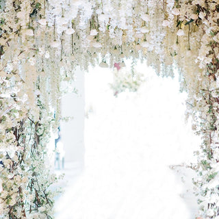 Wisteria Artificial Flower Vine Ivy Leaf Garland Silk Rose Flowers Rattan String Vine Wedding Arch Flower Home Garden Decoration ALODIA STORE