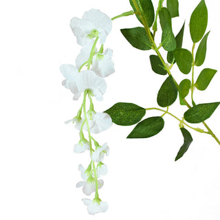 Wisteria Artificial Flower Vine Ivy Leaf Garland Silk Rose Flowers Rattan String Vine Wedding Arch Flower Home Garden Decoration ALODIA STORE