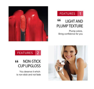 QIBEST Matte Lip Gloss Lips Makeup Moisturizer Lipstick Long Lasting Liquid Lipstick Lip Tint Cosmetics Lipgloss Lightweight ALODIA STORE