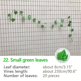 240cm Green Silk Artificial Hanging Ivy Leaf Garland Plants Vine Grape Leaves 1Pcs Home Bathroom Decoration Garden Party Decor ALODIA STORE