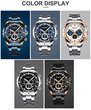 CURREN Men Watch Top Brand Luxury Sports Quartz Mens Watches Full Steel Waterproof Chronograph Wristwatch Men Relogio Masculino ALODIA STORE
