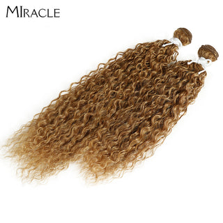 Afro Kinky Curly Hair Wave Synthetic Hair Heat Resistant Deep Wave Hair Bundles Extensions Brown Miracle hair Curly Weave Hair ALODIA STORE