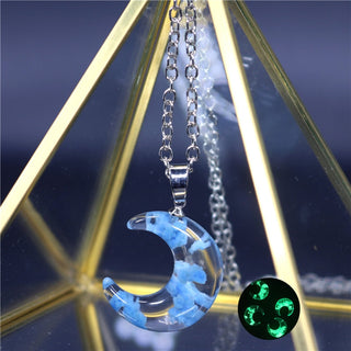 Chic Transparent Resin Rould Ball Moon Pendant Necklace Women Blue Sky White Cloud Chain Necklace Fashion Jewelry Gifts for Girl ALODIA STORE