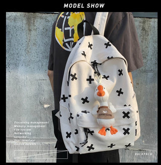 Cute Milk Cow Printing Women's Backpack Canvas Travel Mochila Women School Bag for Teenager Girls Fashion Rucksack Wholesale ALODIA STORE